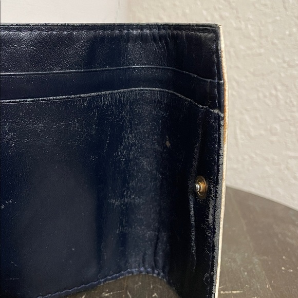 . MCM Cream and Black Logo Tri-Fold Wallet - Picture 6 of 11